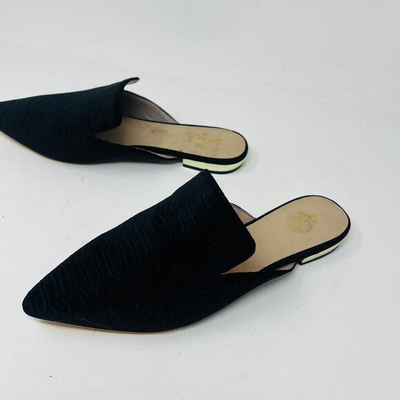 Aldo Mule Flats Pointed Toe Career Casual Black Flat Leather Line - 9 - Picture 3 of 7